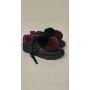 Geox Sneakers Girls Black/Rasberry Fur‎ decorations size 1